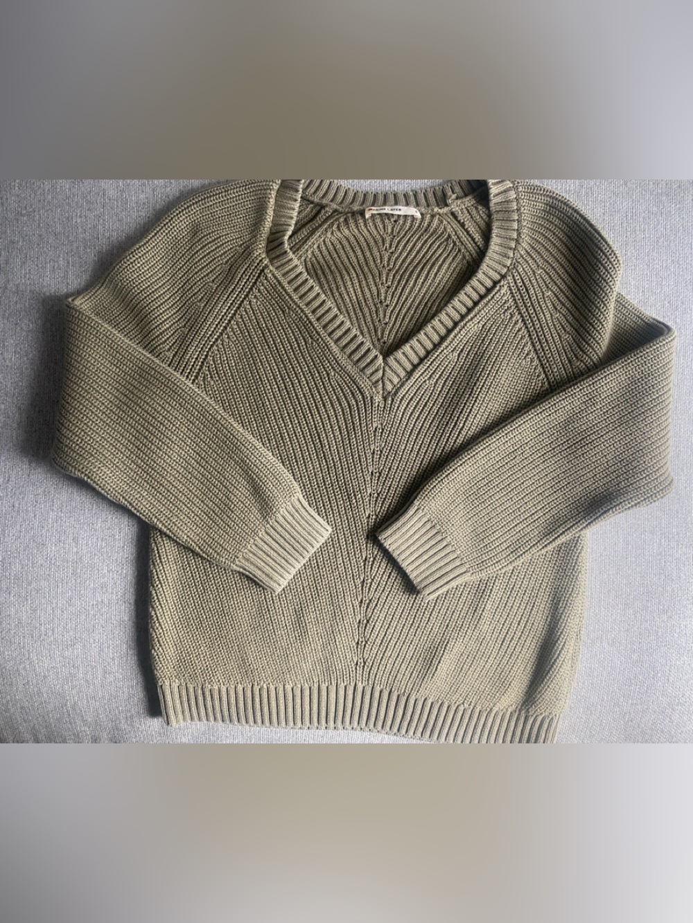 Marine Layer Women's V-Neck Sweater - Olive Green